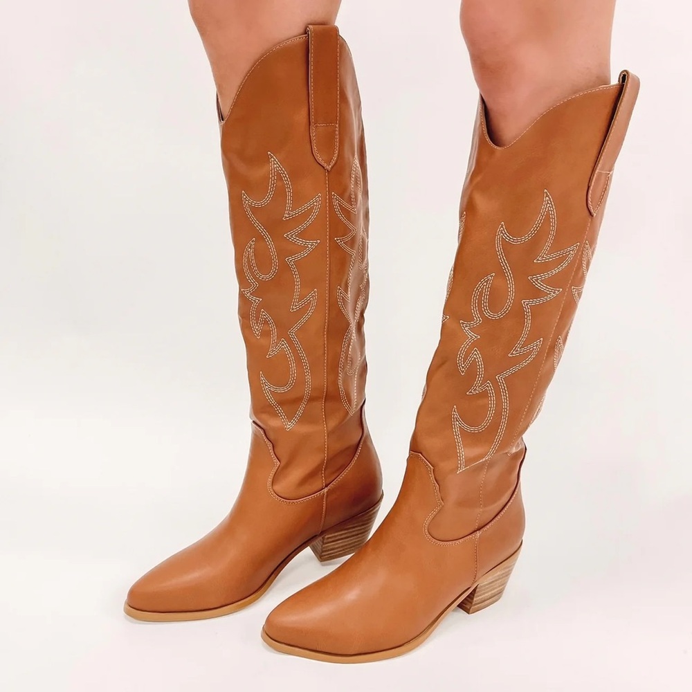 BILLINI URSON COWBOY KNEE BOOTS-AMBER👢